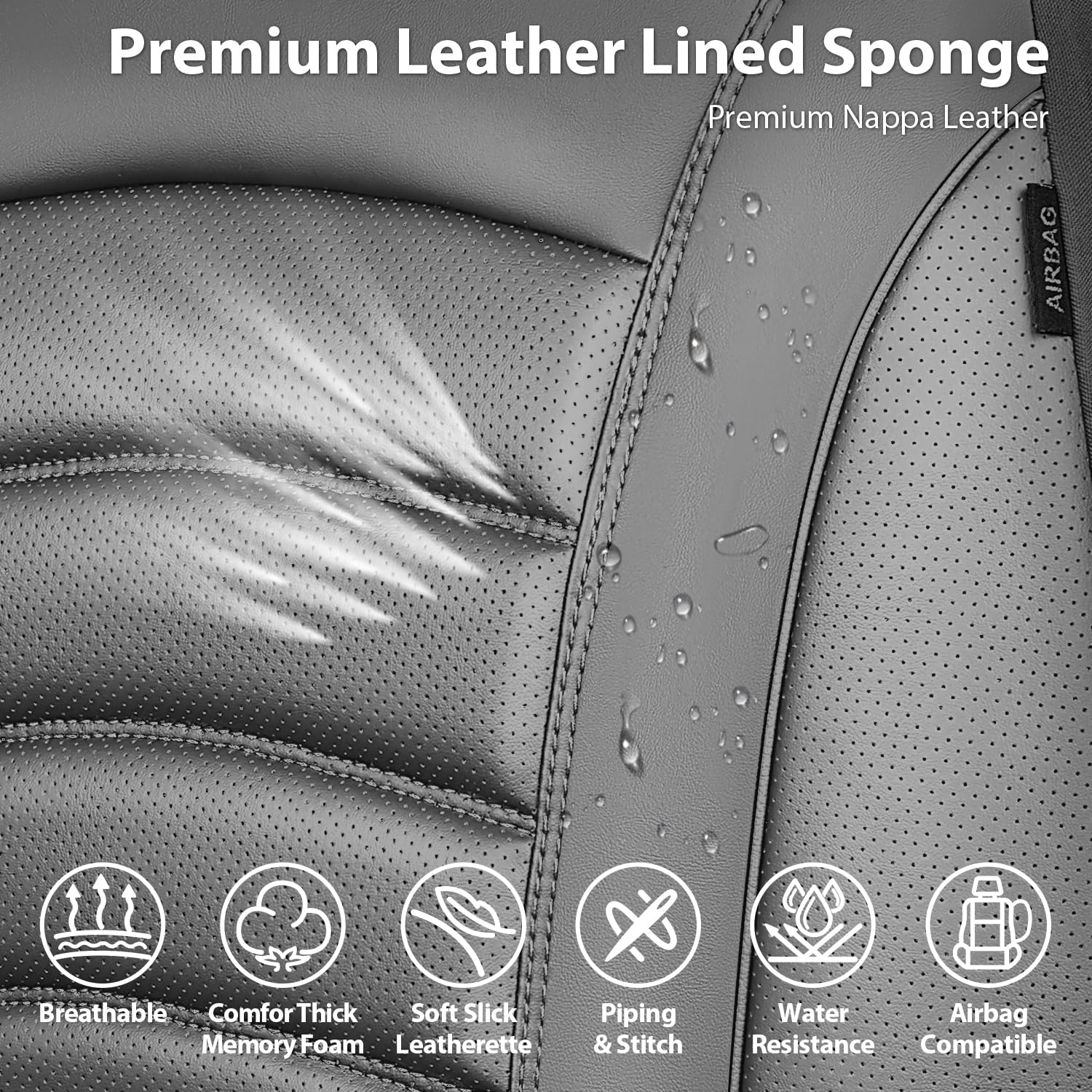 CAR PASS waterproof faux Nappa leather protects against spills and wear