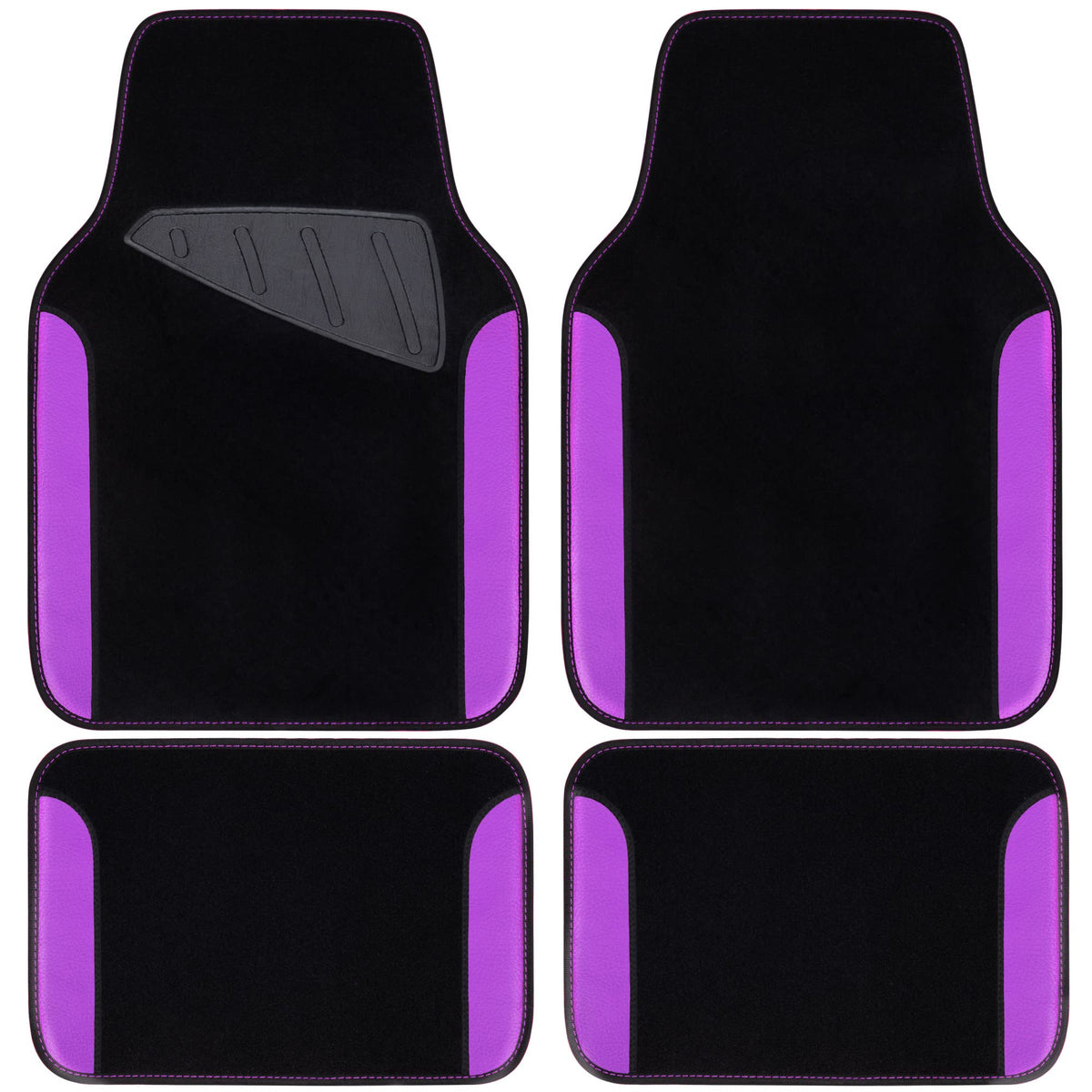 CAR PASS waterproof floor mats front view with anti-slip backing for secure fit.