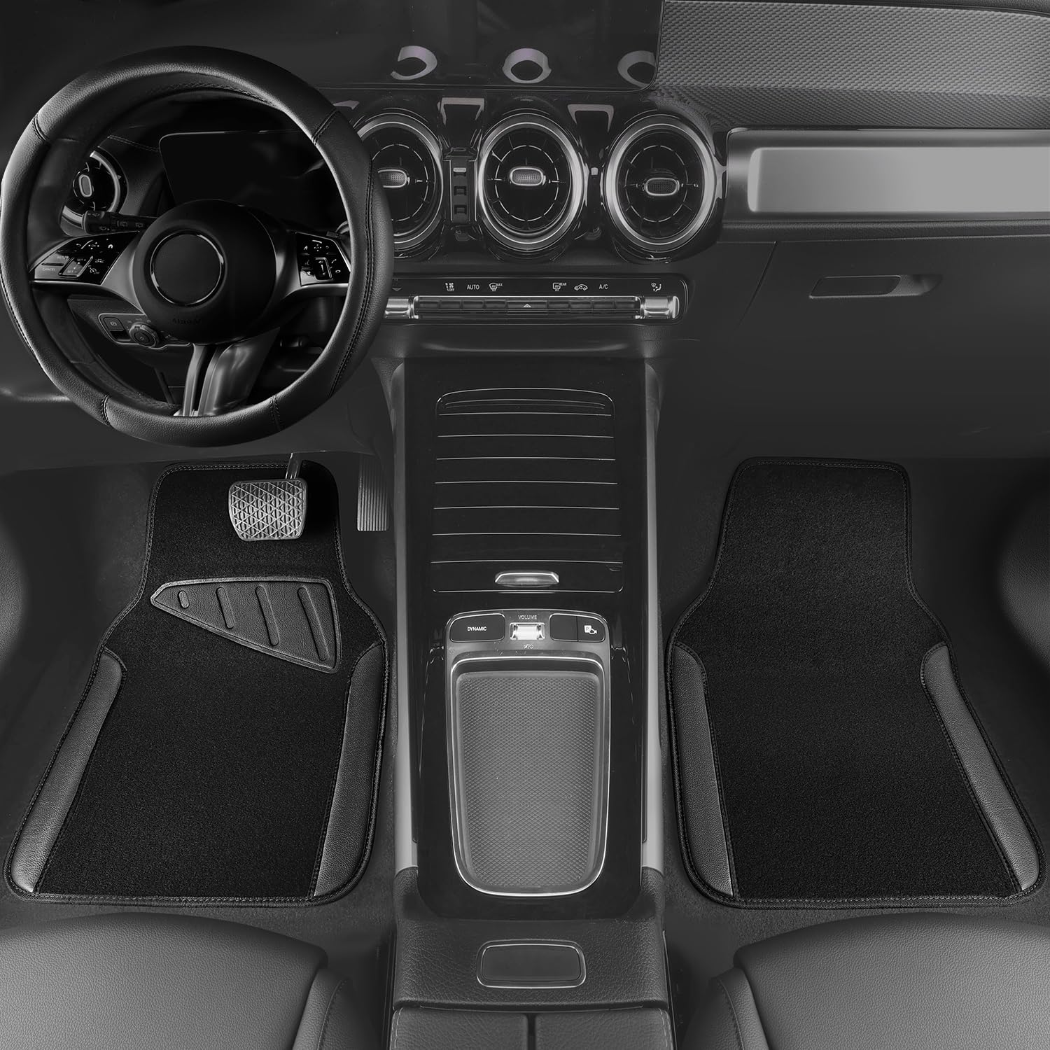CAR PASS waterproof floor mats front view guards against spills and dirt