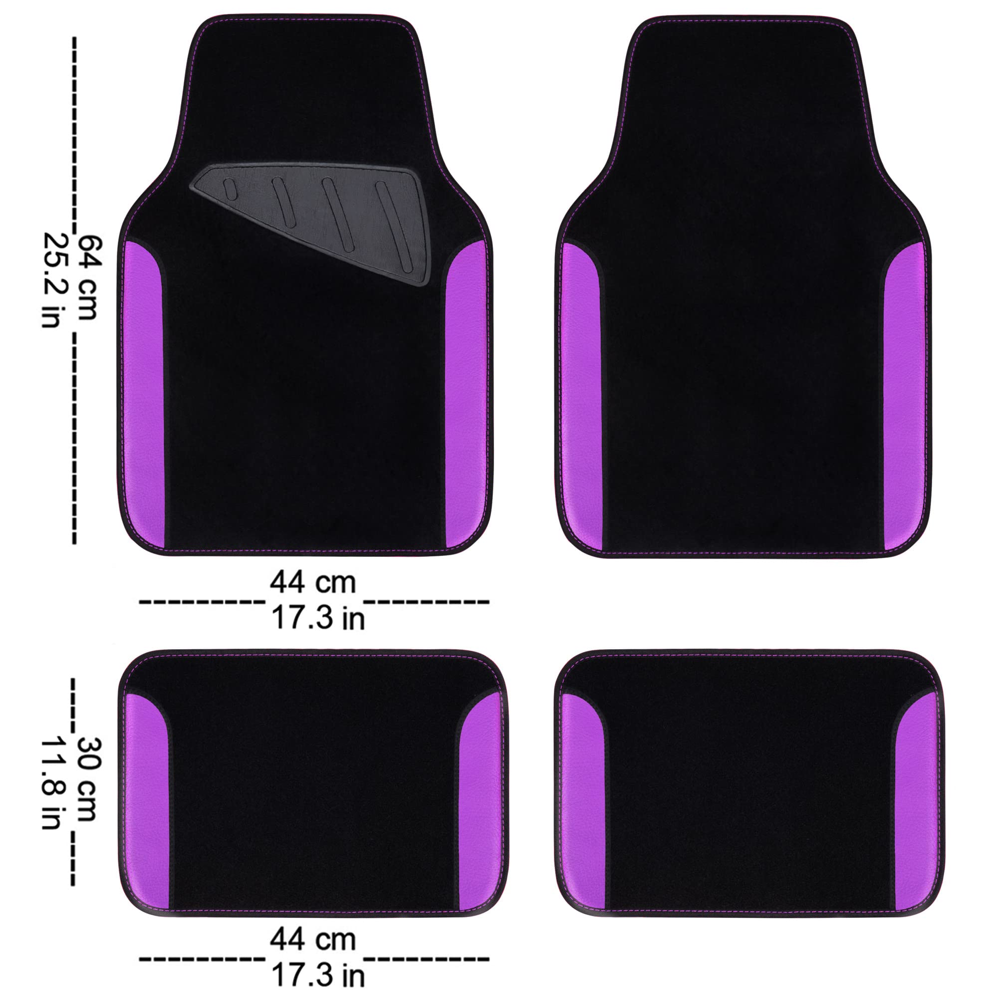 CAR PASS waterproof floor mats rear view offering full-vehicle protection.