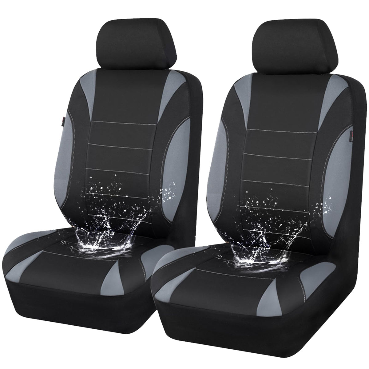 CAR PASS waterproof front seat cover in gray protects against spills and stains.