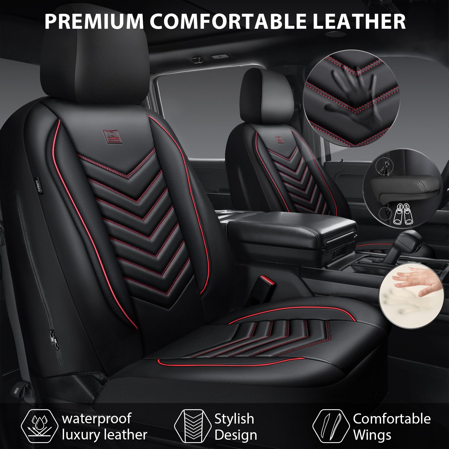 CAR PASS waterproof leather seat cover cleans easily and guards against spills