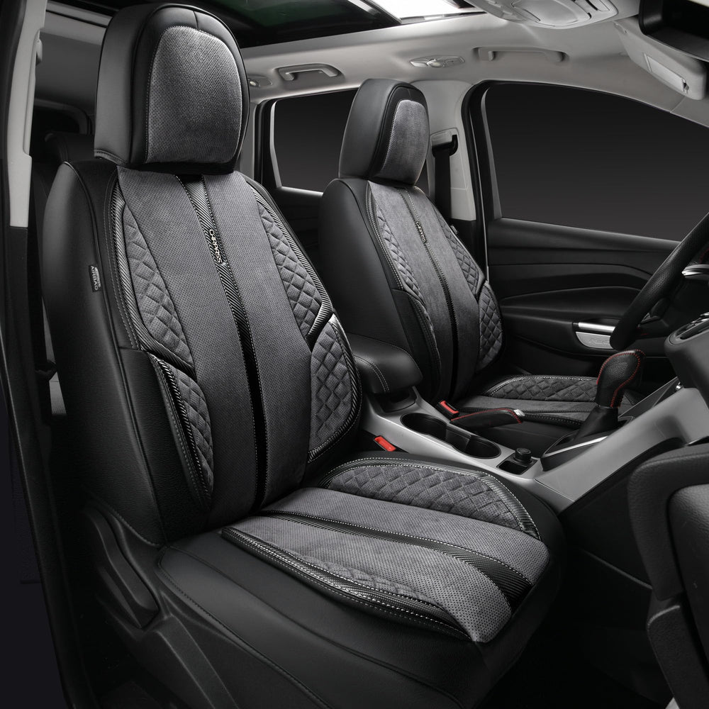 CAR PASS waterproof leatherette material shields seats from spills and wear.
