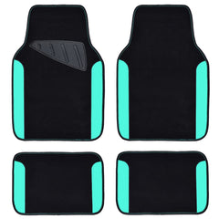 CAR PASS teal waterproof floor mats main product image showing universal fit