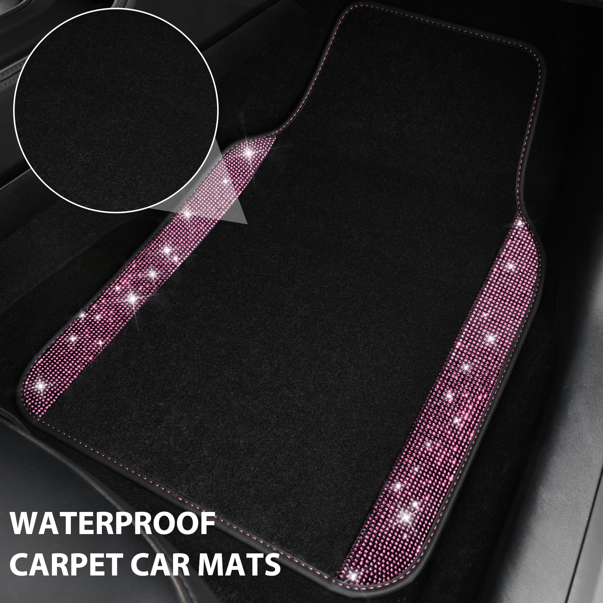 CAR PASS waterproof Oxford backing keeps mats clean and easy to wipe.