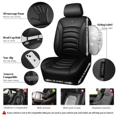 CAR PASS waterproof faux Nappa leather seat cover protects interiors from spills.