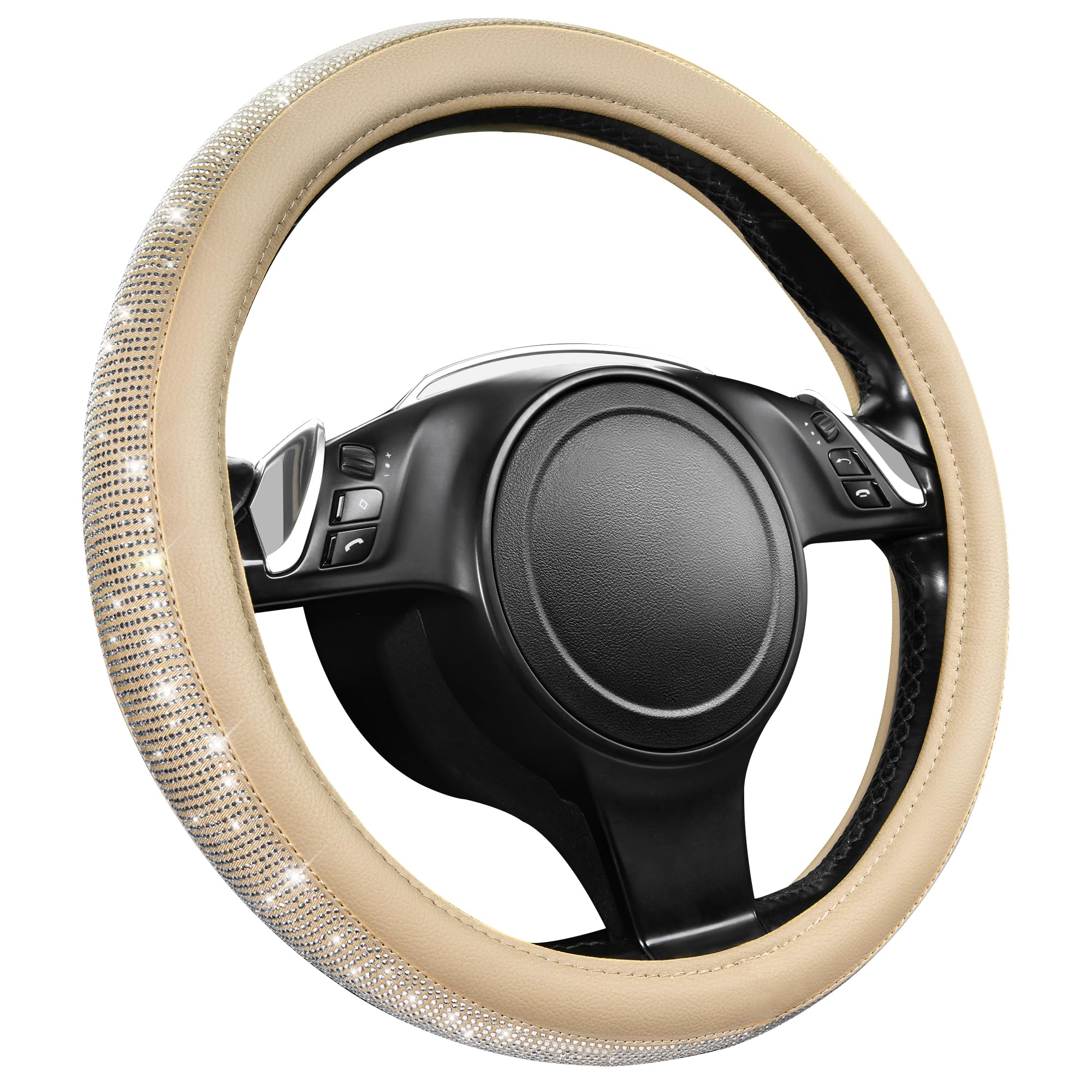 CAR PASS women's gift style steering cover adds glam to drives.