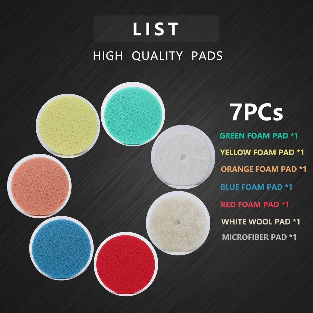 CAR ROAD seven polishing pads set ready for gloss restoration