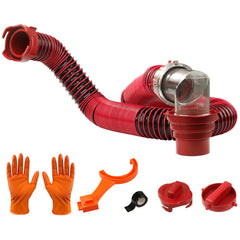 Caravista 10ft RV sewer hose accordion demonstrates flexible design for easy routing and storage.