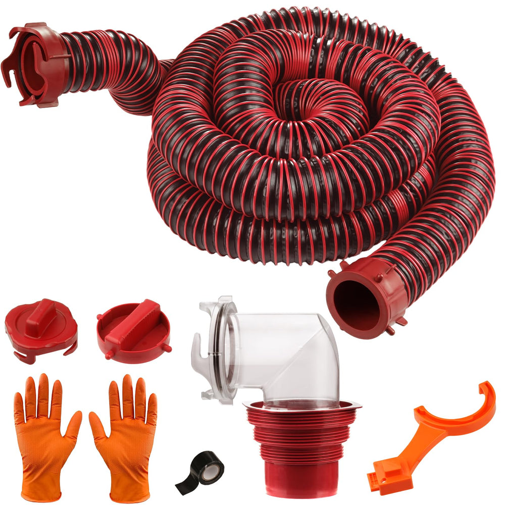 Caravista 20ft RV sewer hose ready for use with reinforced construction