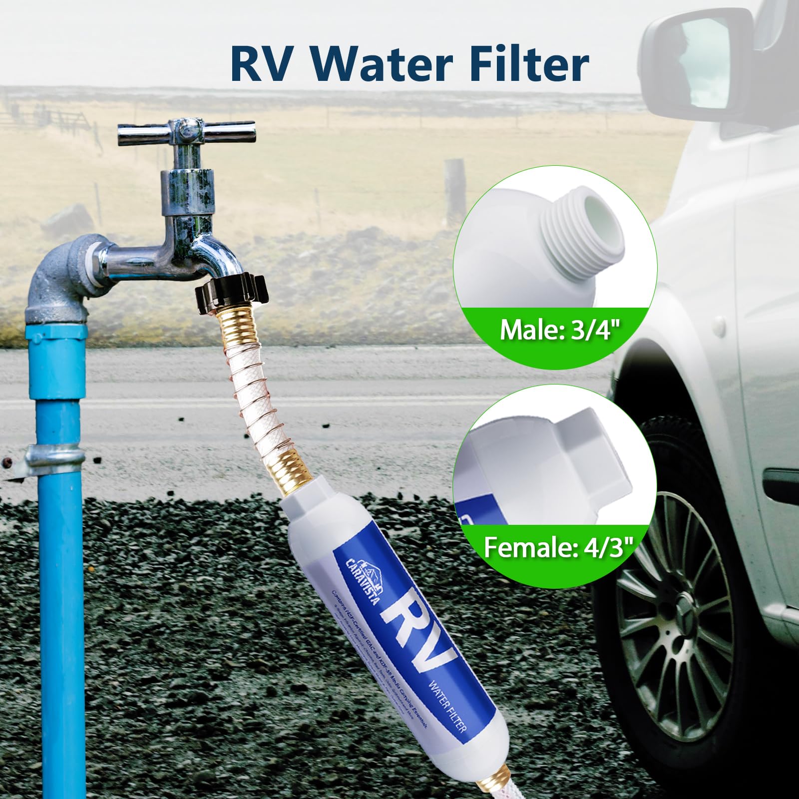 Caravista GAC and KDF technology filtration close-up.