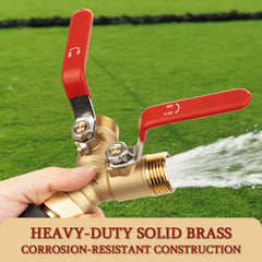 Caravista Garden Hose Splitter brass body highlighting durable outdoor build