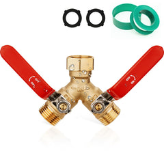 Caravista Garden Hose Splitter front view with dual outlets for simultaneous watering