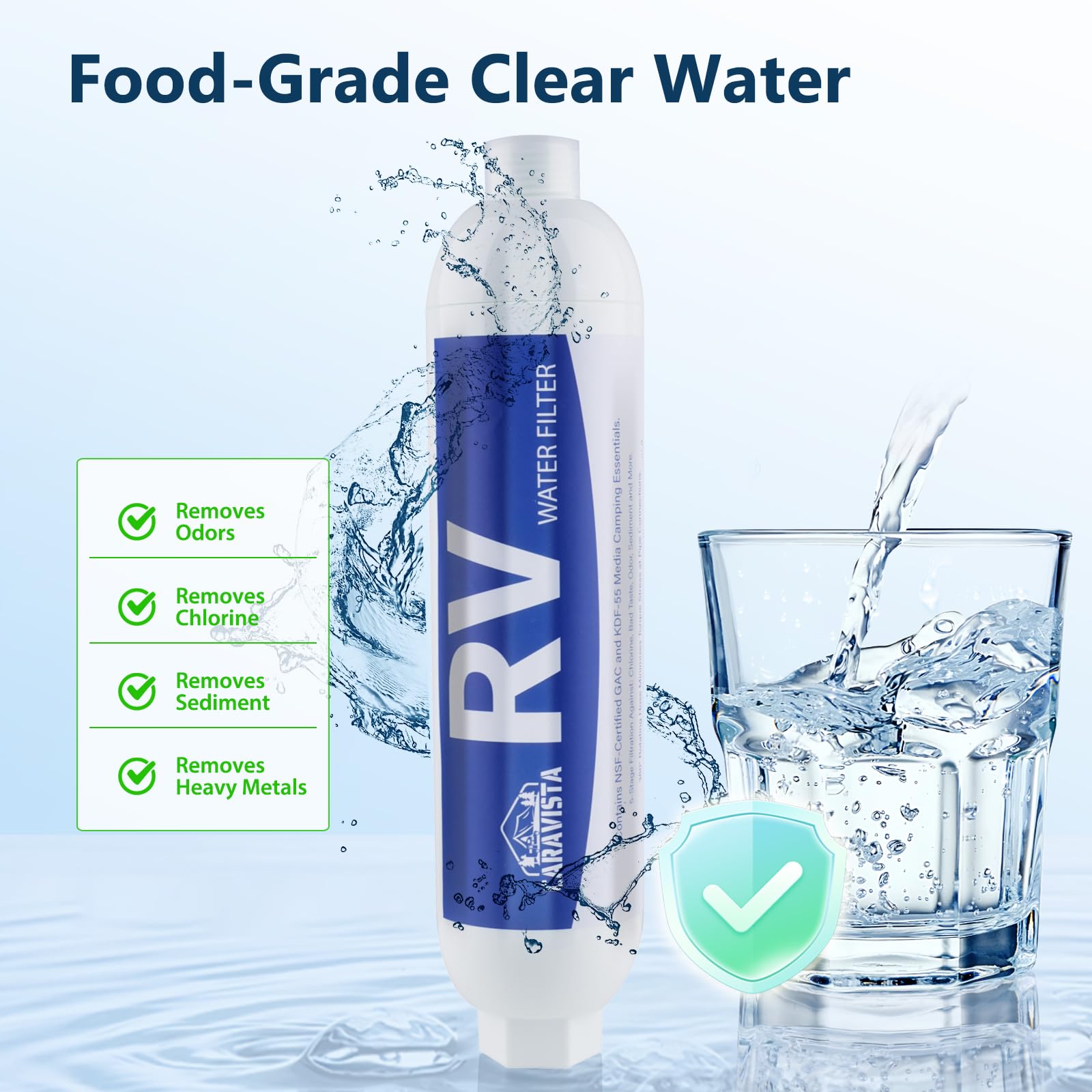 Caravista odor and chlorine reduction in campsite water.