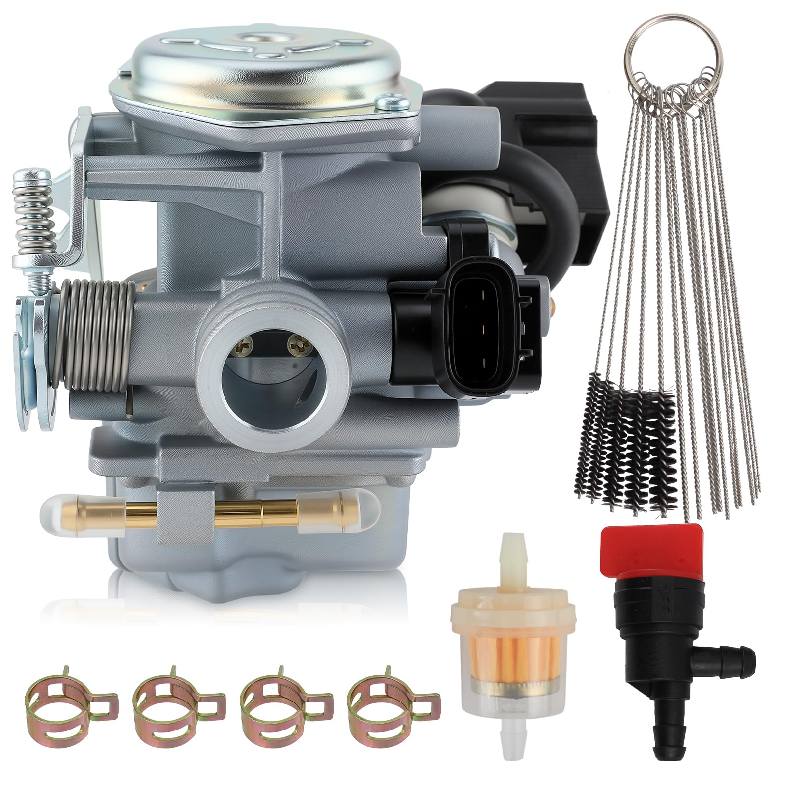 CARBBIA carburetor for Honda Ruckus, side view, seamless fit.