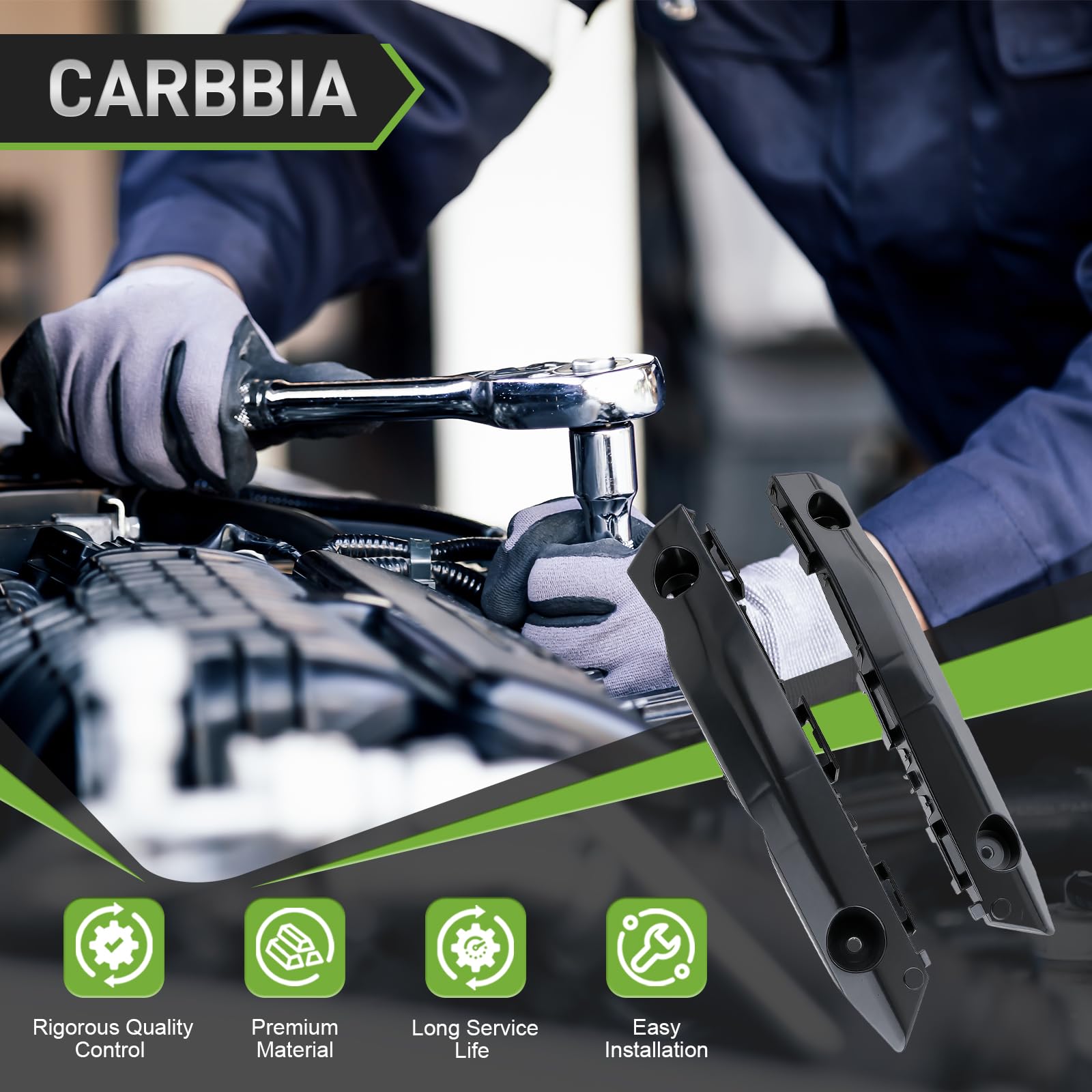 CARBBIA bracket in hand demonstrates easy handling and quick verification