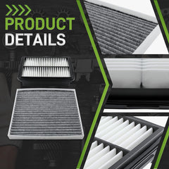 CARBBIA cabin air filter close-up with replacement numbers clearly visible