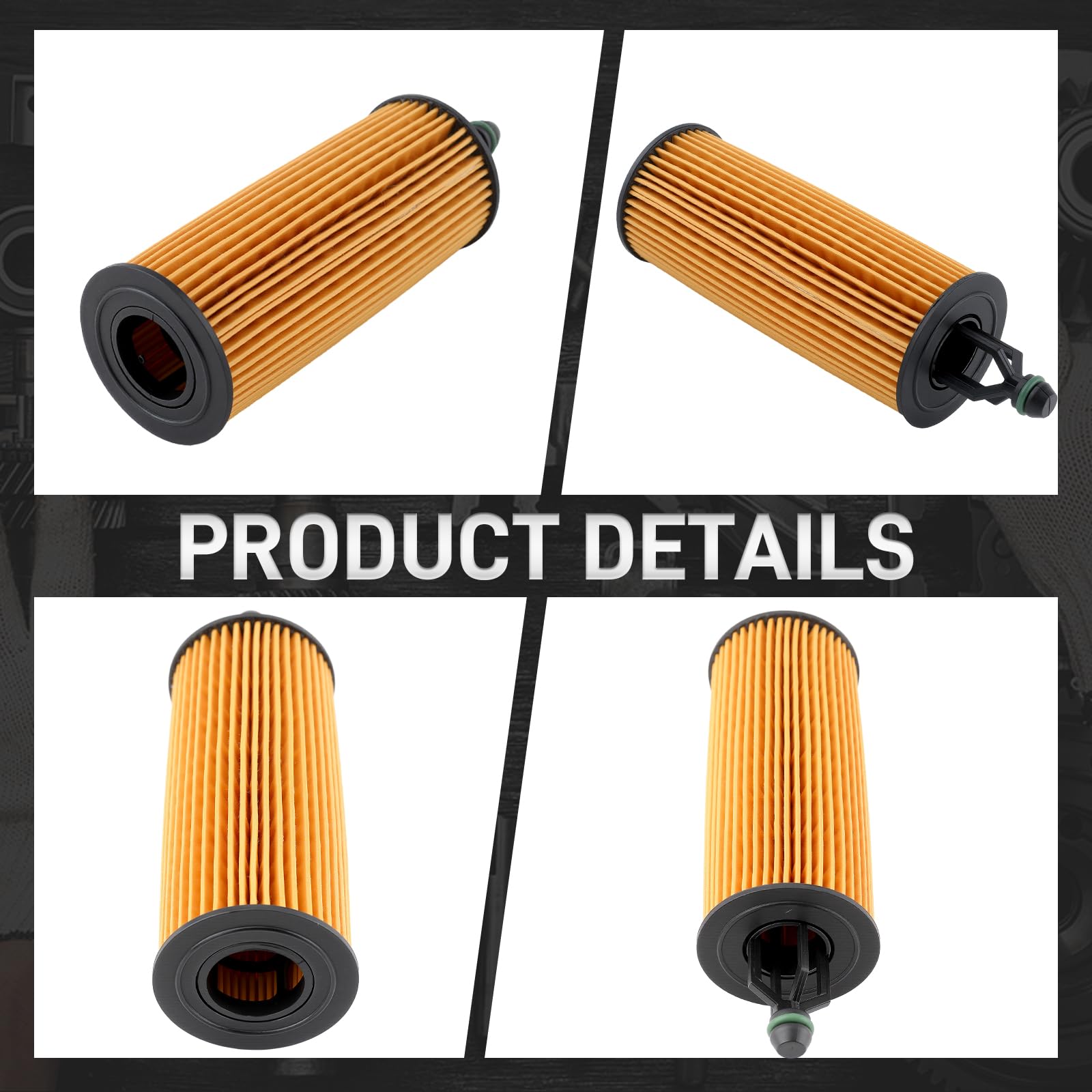 CARBBIA engine oil filter 68191349ac close-up threads for secure installation.