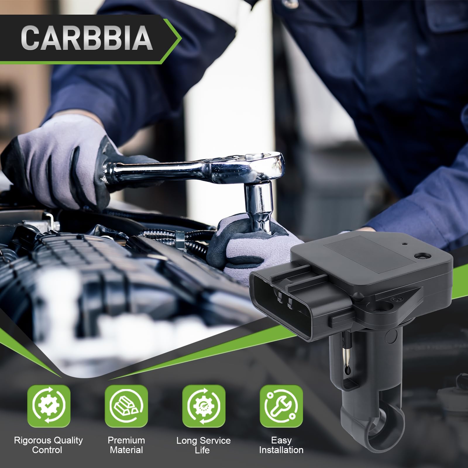 CARBBIA MAF sensor in engine compartment supports smooth air intake flow