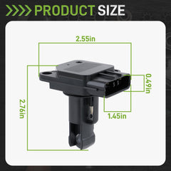 CARBBIA MAF sensor side view demonstrates a snug fit in tight engine bays
