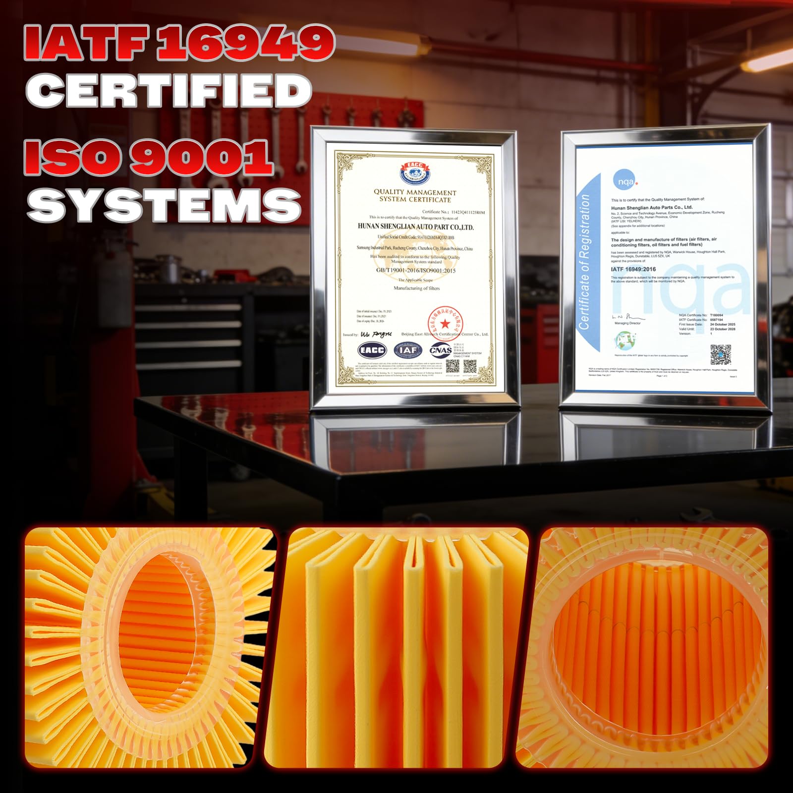 CARBBIA oil-filter kit close-up labels aid quick identification during service