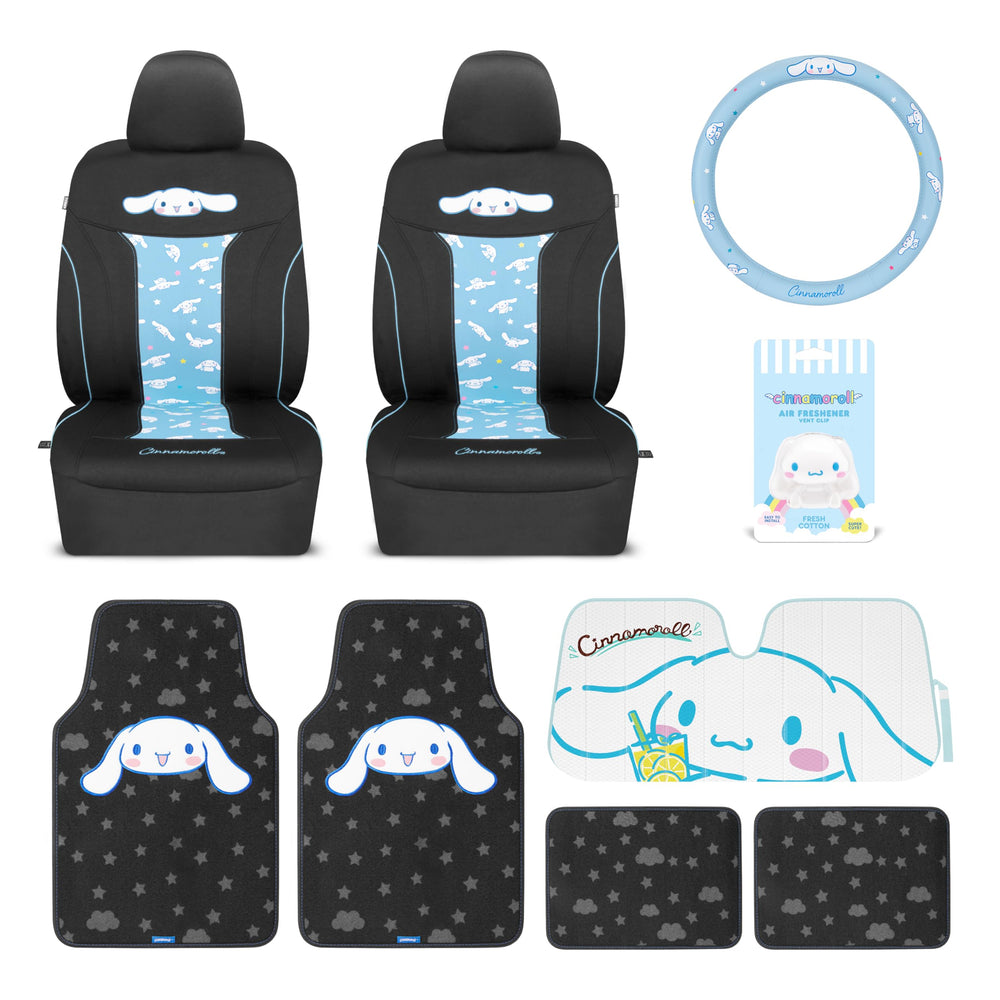 Carbella Cinnamoroll seat covers front protect upholstery with a playful blue design