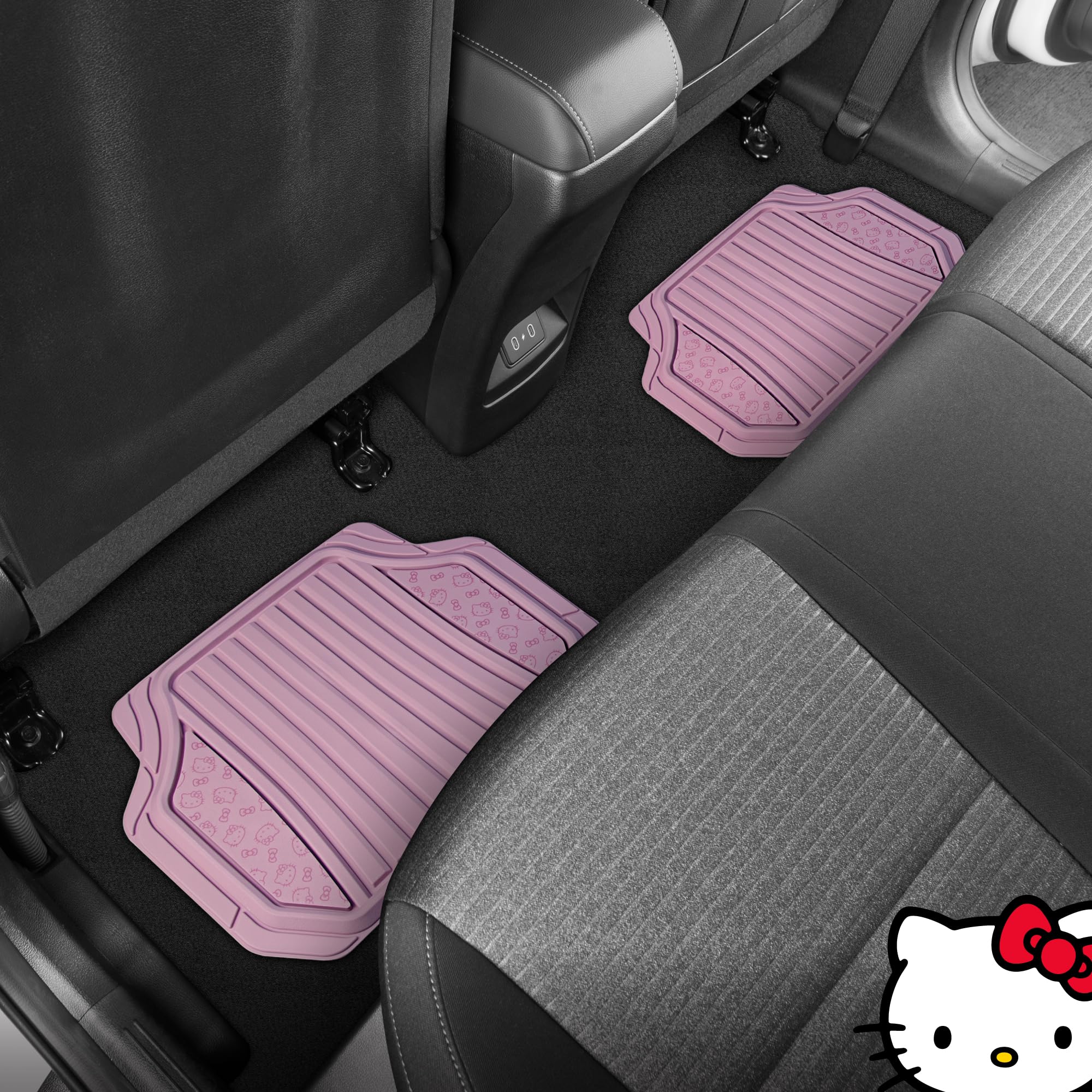 Officially licensed Carbella Hello Kitty pink car mats for fans.