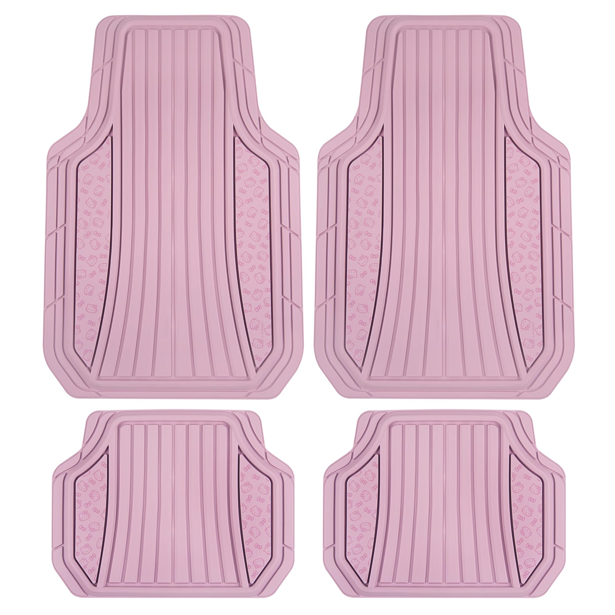 Carbella Hello Kitty front floor mats in pink, durable protection for your vehicle.