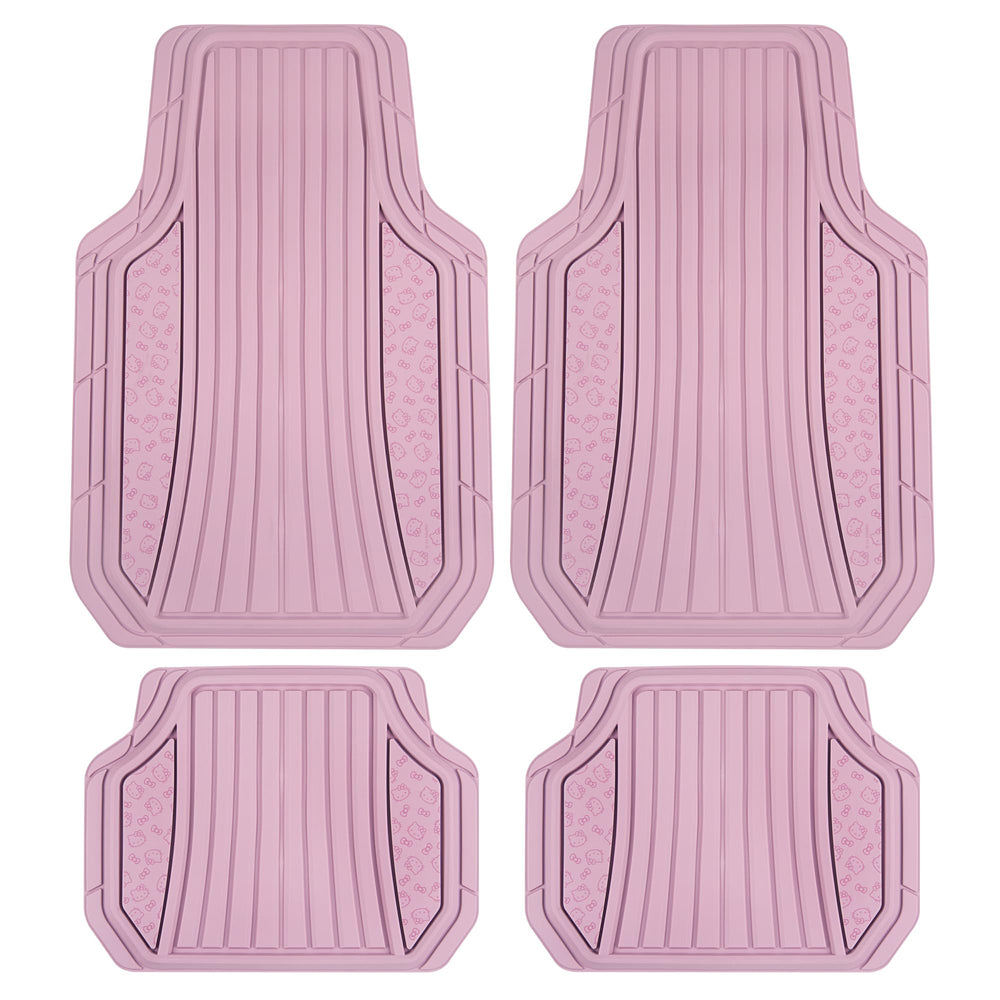Carbella Hello Kitty front floor mats in pink, durable protection for your vehicle.