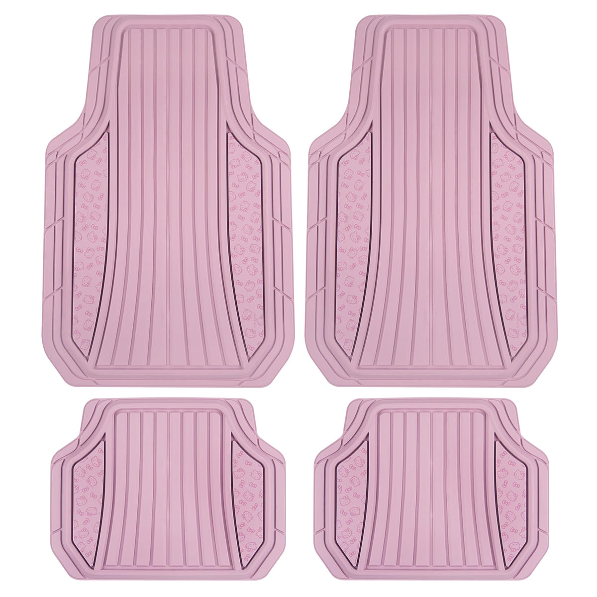 Carbella Hello Kitty front floor mats in pink, durable protection for your vehicle.