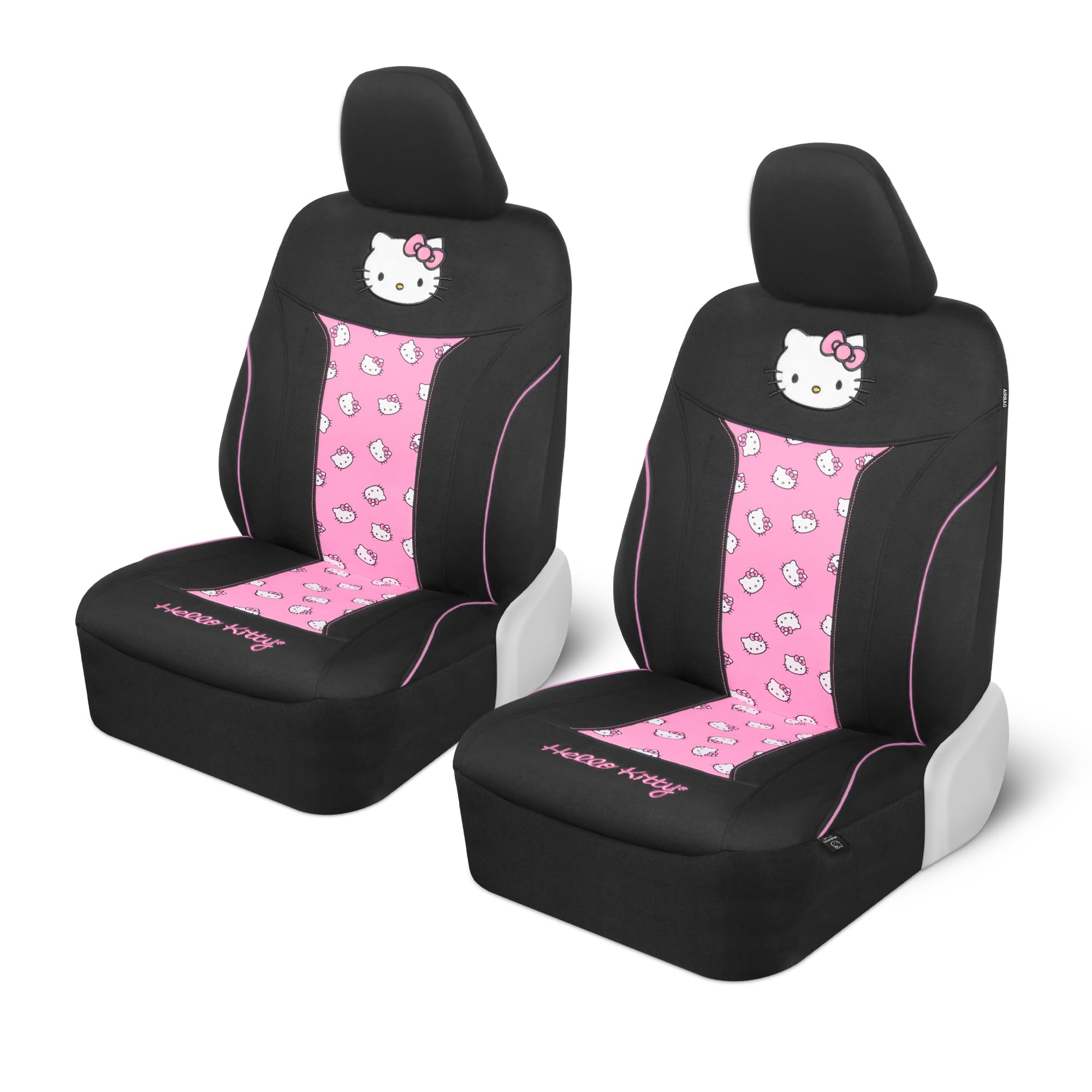 Carbella Hello Kitty front seat cover in pink protects upholstery with cute style.