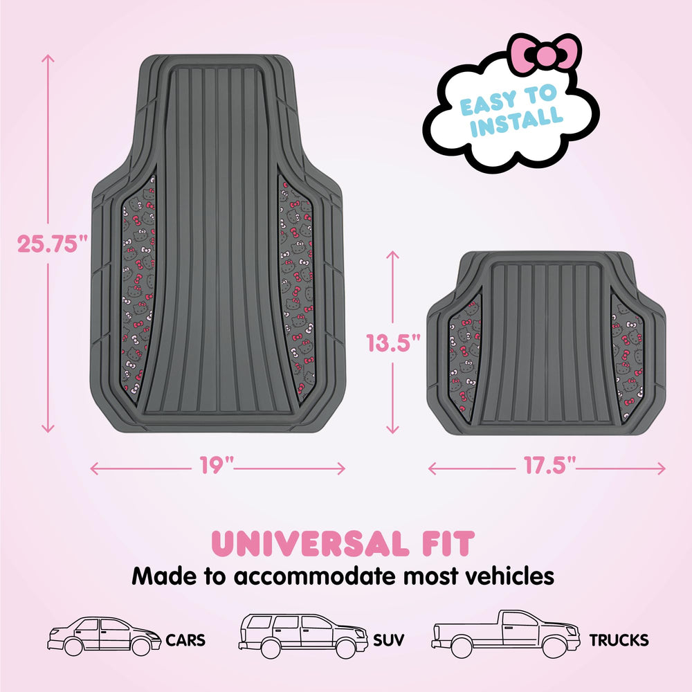 Carbella Hello Kitty mats close-up rubber with deep grooves for mess containment