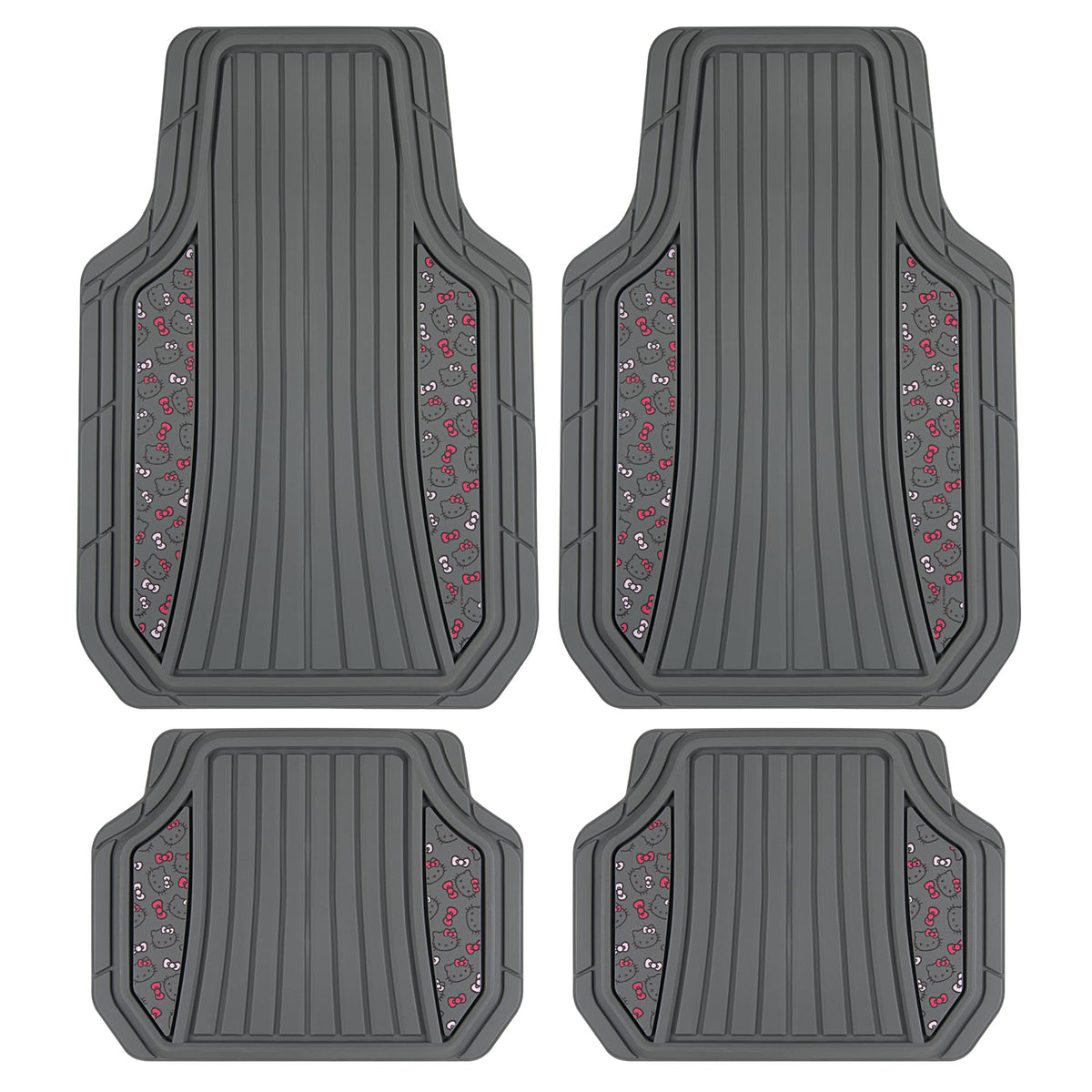 Carbella Hello Kitty mats front view with anti-slip backing protects the driver's area