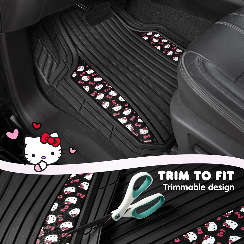 Carbella Hello Kitty rear-right mat shows easy-to-clean rubber design