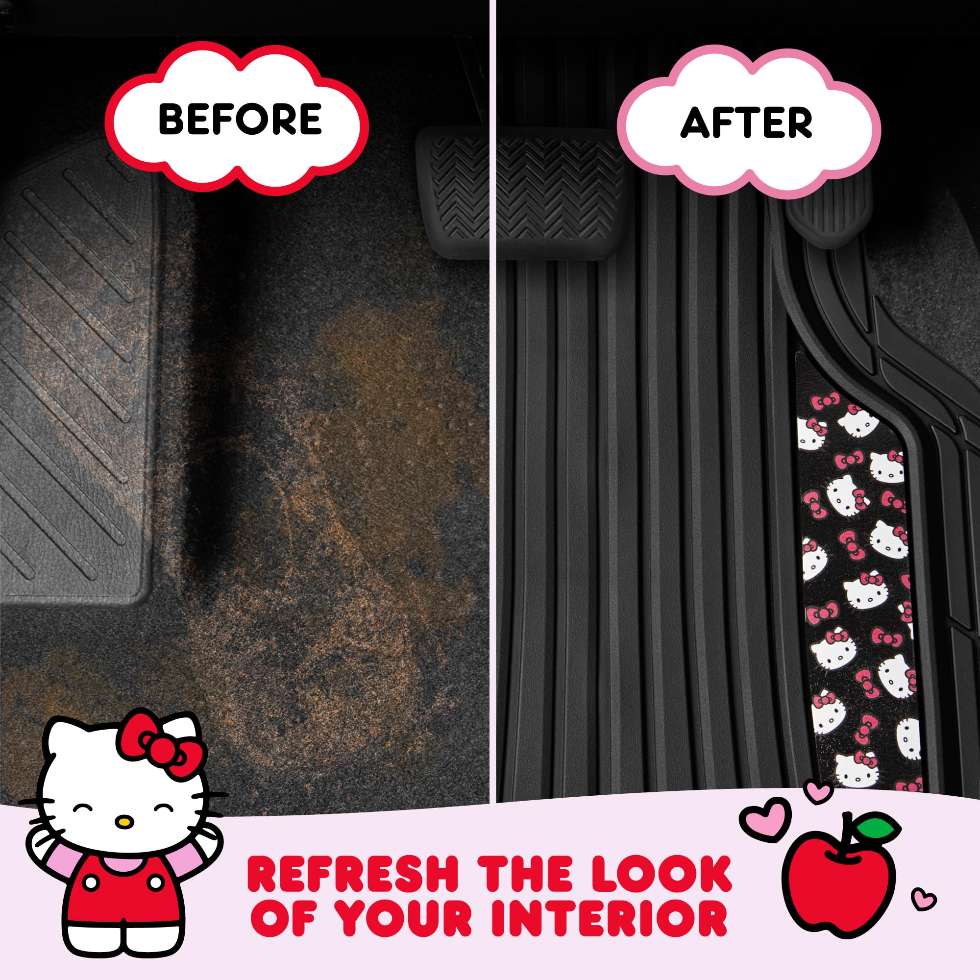 Carbella Hello Kitty waterproof surface keeps interior dry after rain