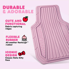 Carbella Hello Kitty rear floor mats with anti-slip backing for secure placement.