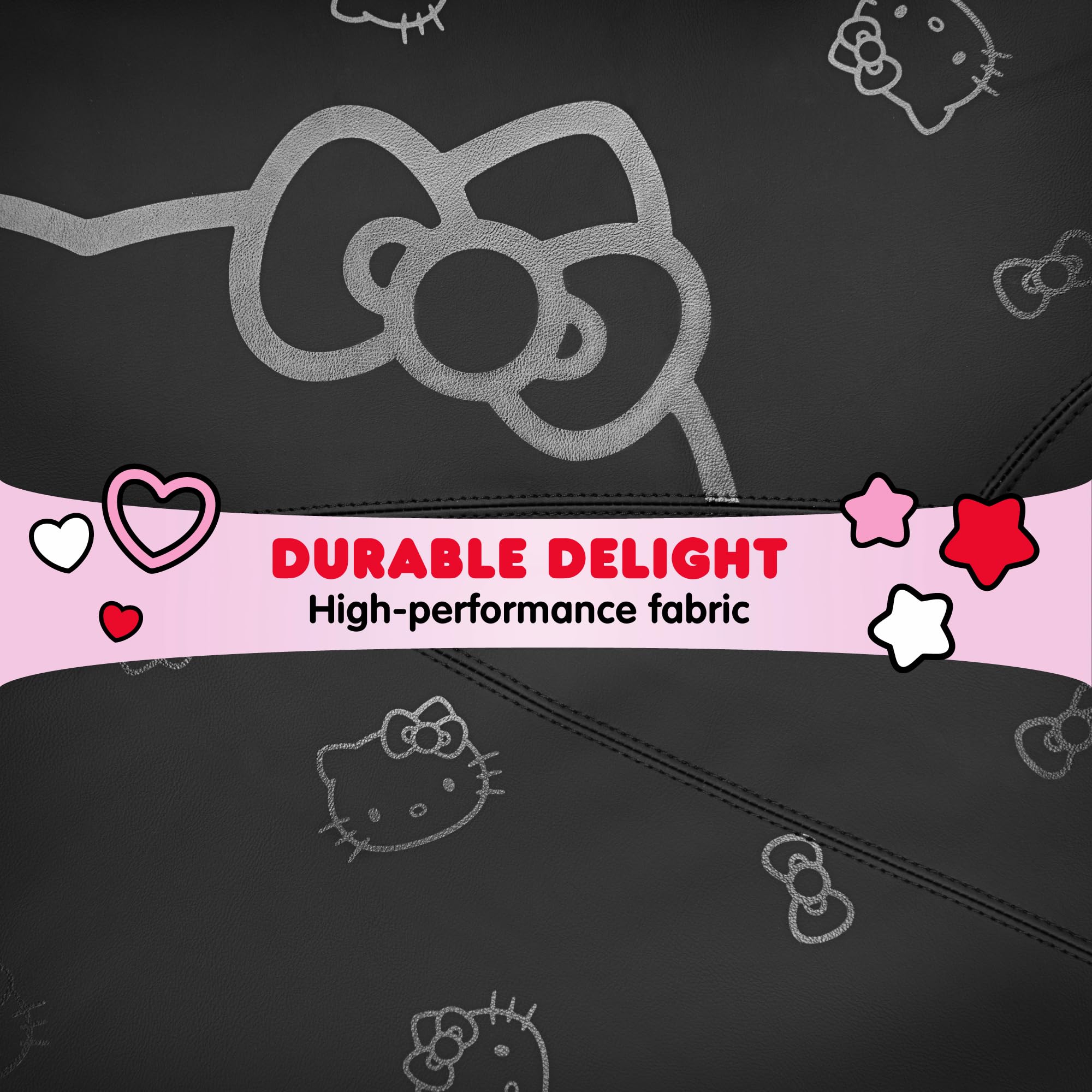 Sleek black Hello Kitty design enhances car interior
