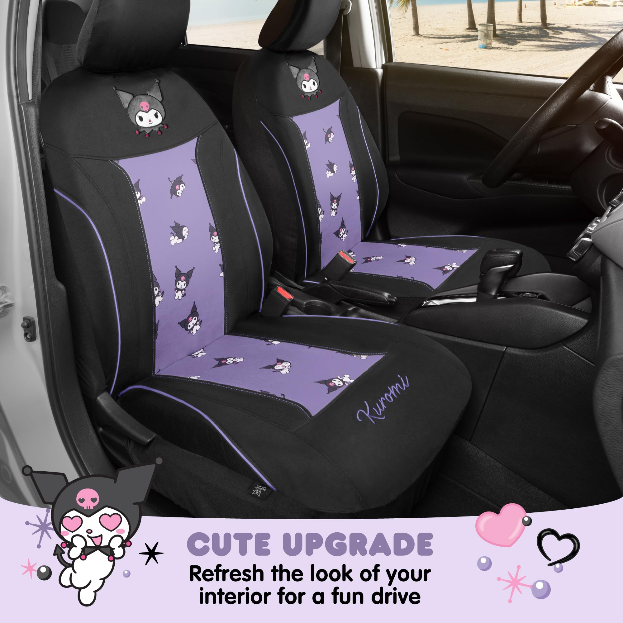 Carbella Kuromi carpet mats detail highlights plush texture and decorative accents.