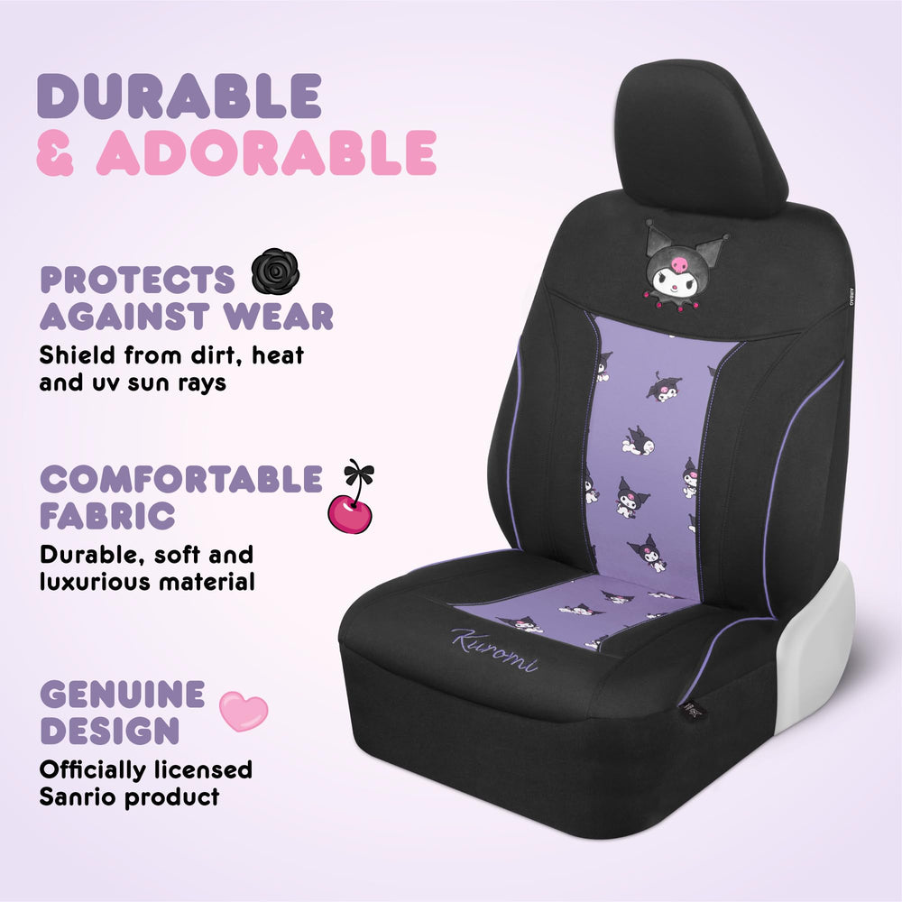 Carbella Kuromi steering wheel cover, grippy and stylish for daily drives.