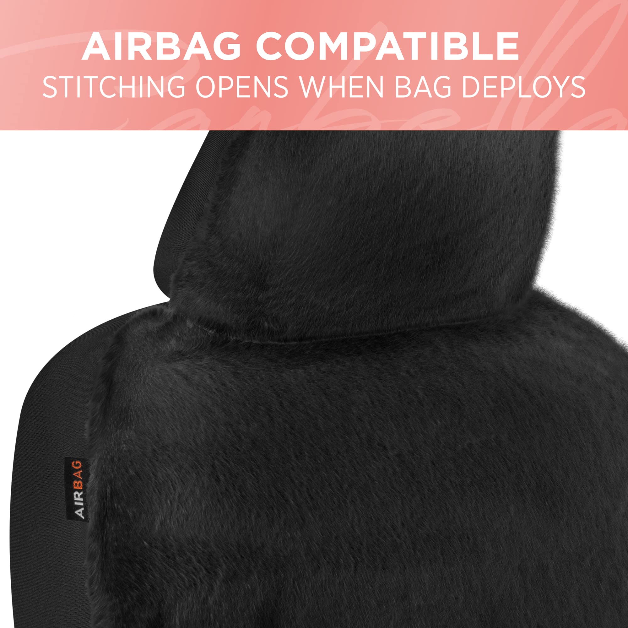 Carbella plush fur detail emphasizes softness and luxury on your front seats.