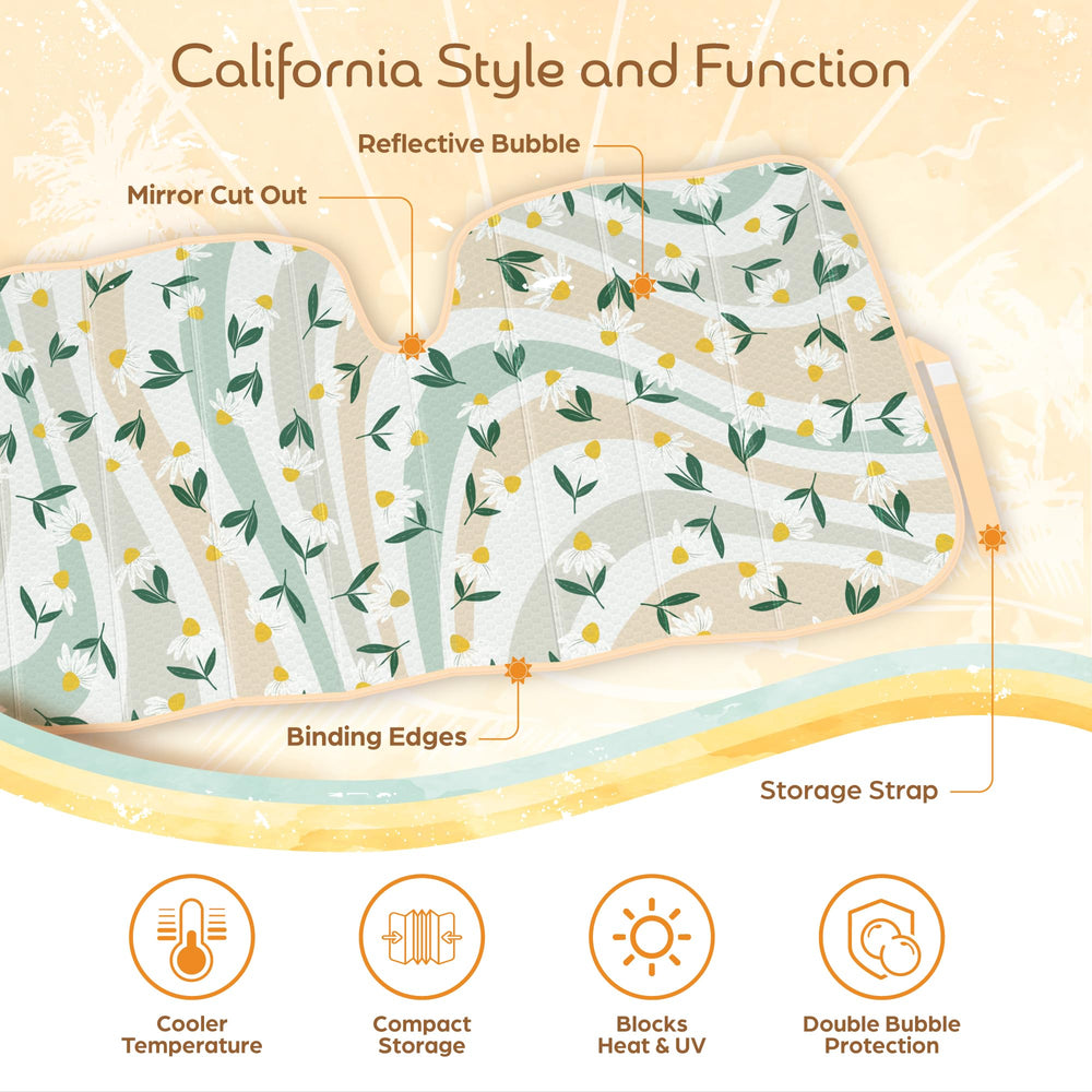 Carbella Sage Floral sun shade reinforced-frame closeup highlights durable construction.