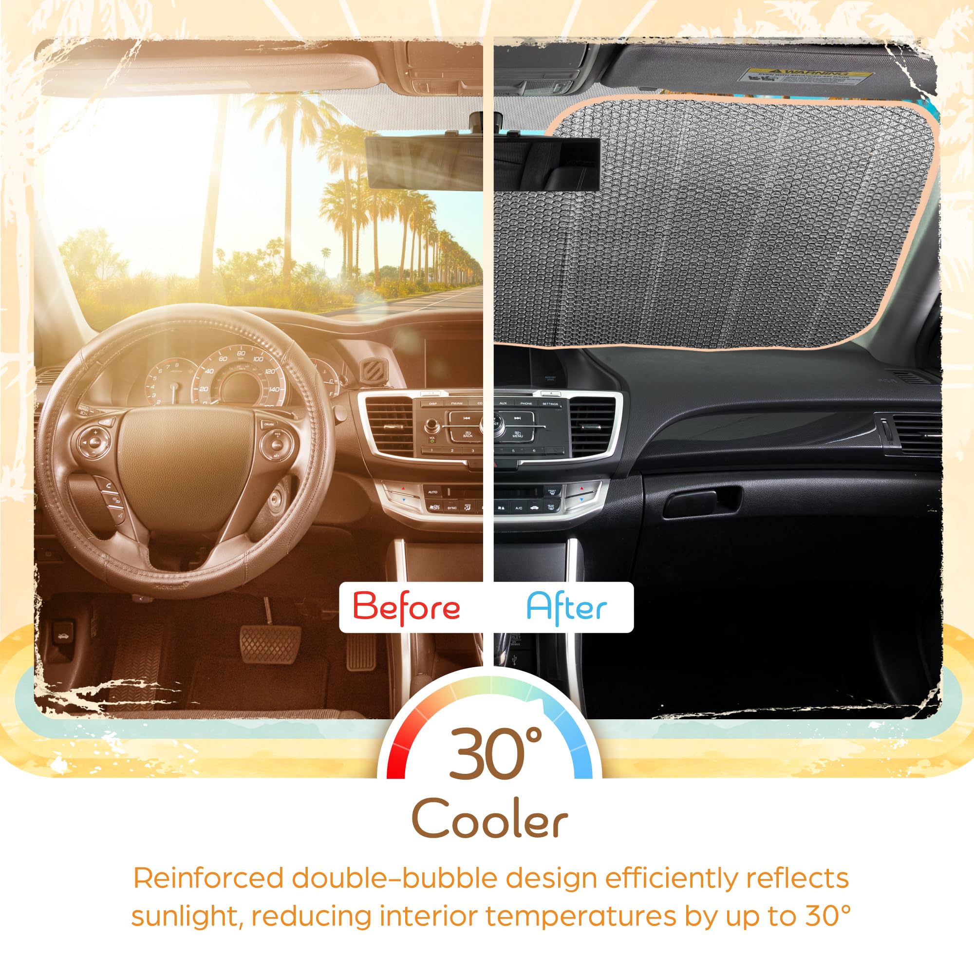 Carbella Sage Floral sun shade universal fit great for most vehicles.