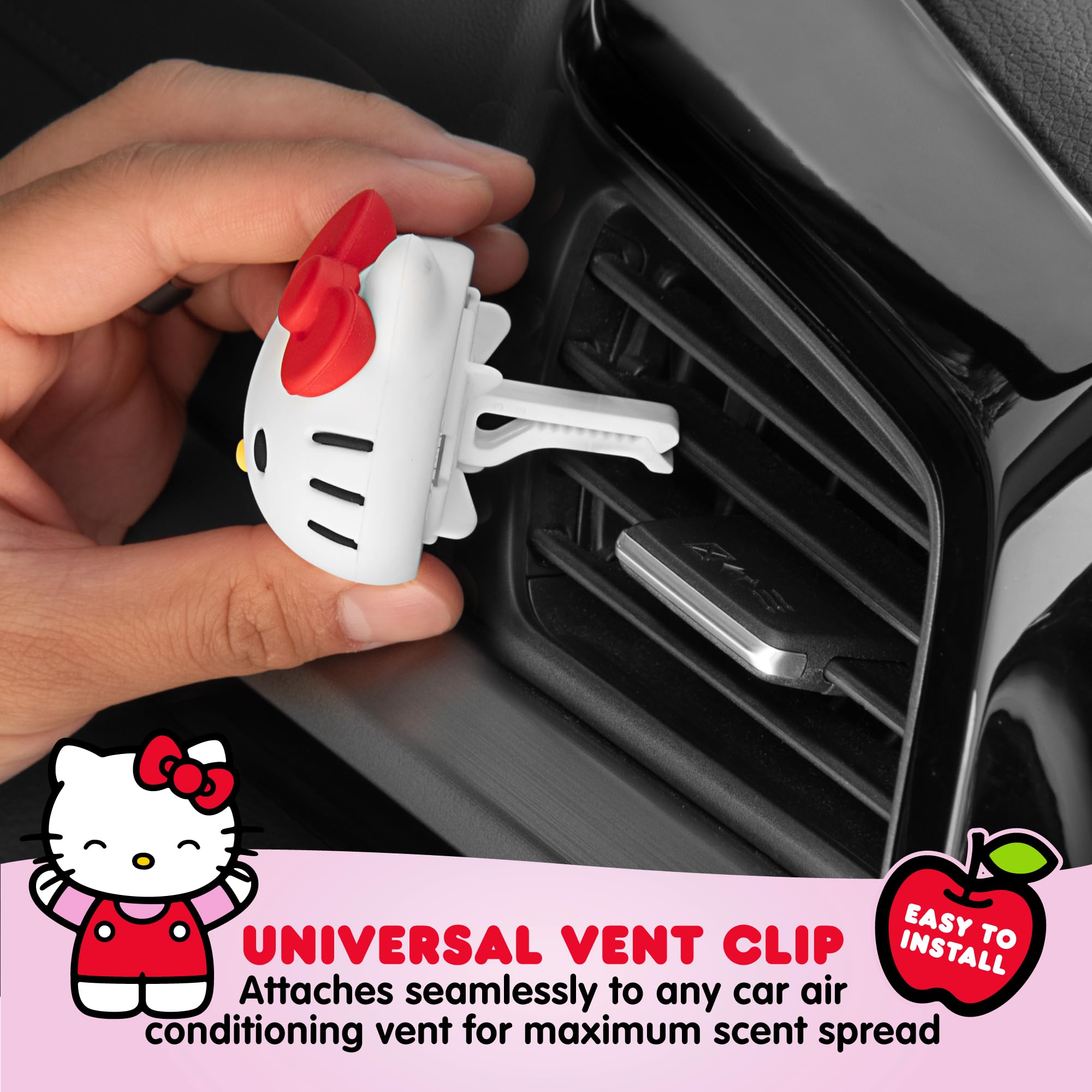 Carbella Hello Kitty dashboard ornament adds cute decor without clutter, compatible with most cars.