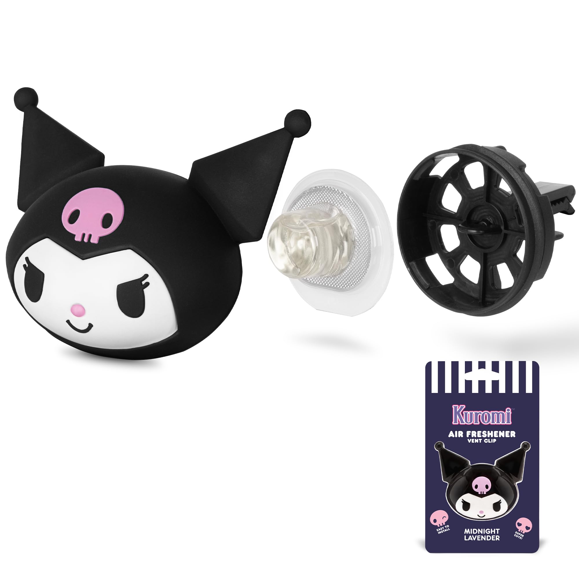 Carbella Sanrio Kuromi air freshener with midnight lavender scent refreshing your car interior.