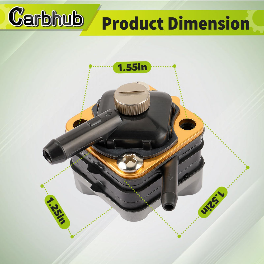 Carbhub 18-7350 fuel pump packaging includes pump and gasket for quick setup.