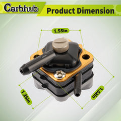 Carbhub 18-7350 fuel pump packaging includes pump and gasket for quick setup.