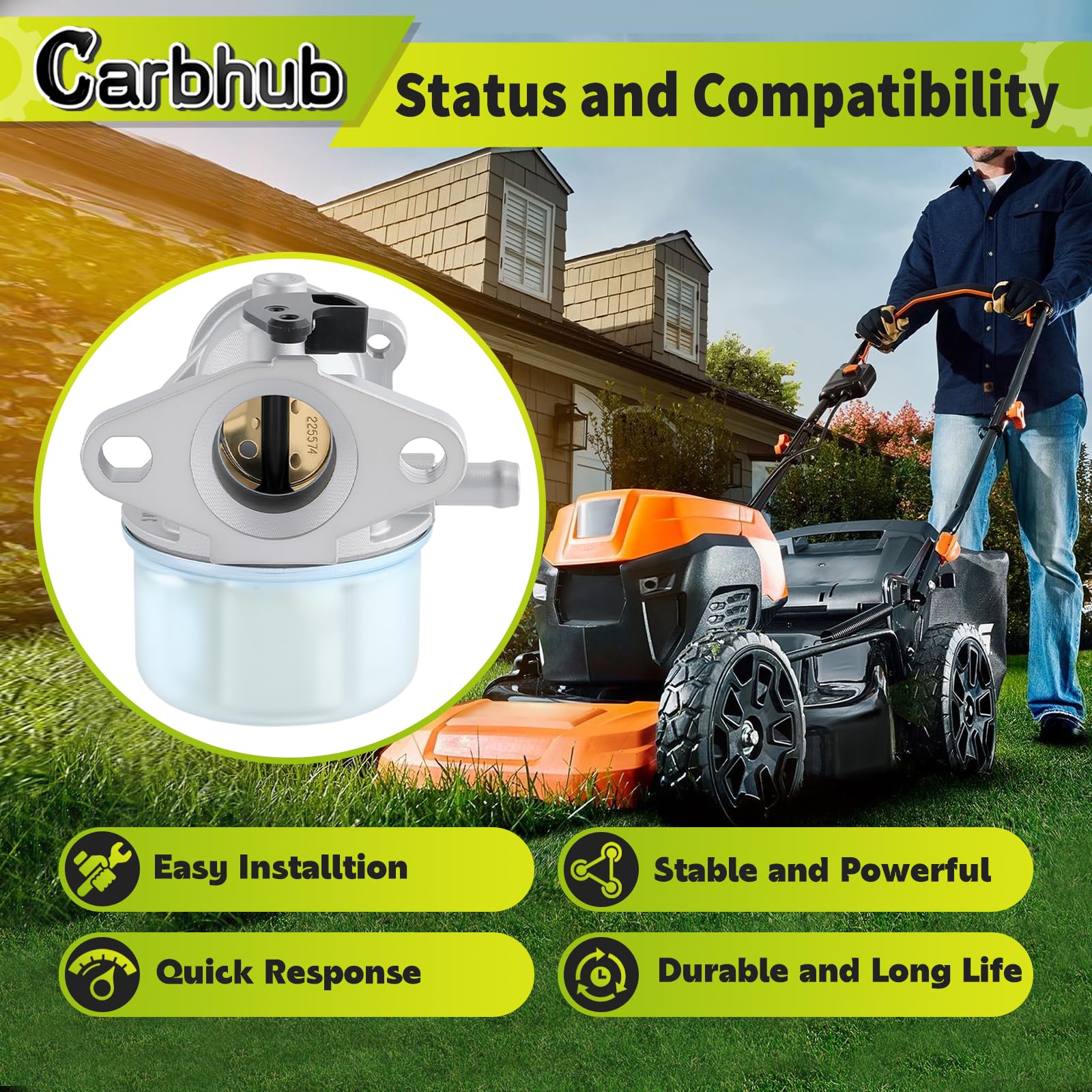 Carbhub 799868 kit shows gasket and O-ring for a reliable seal