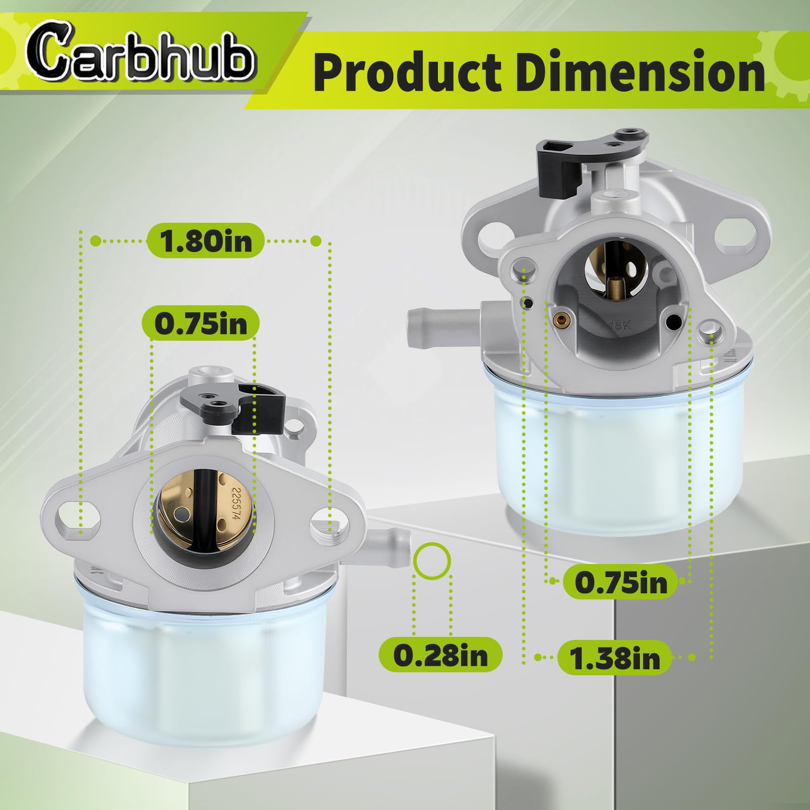 Carbhub carburetor installation example showing mounting points
