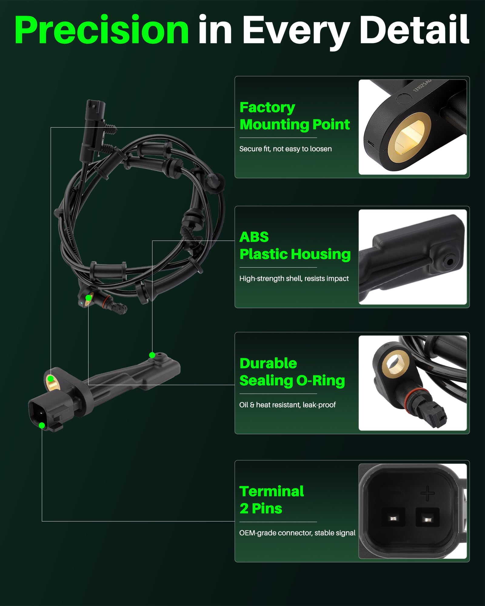 Carbhub rear left abs sensor for Wrangler JK restores accurate readings