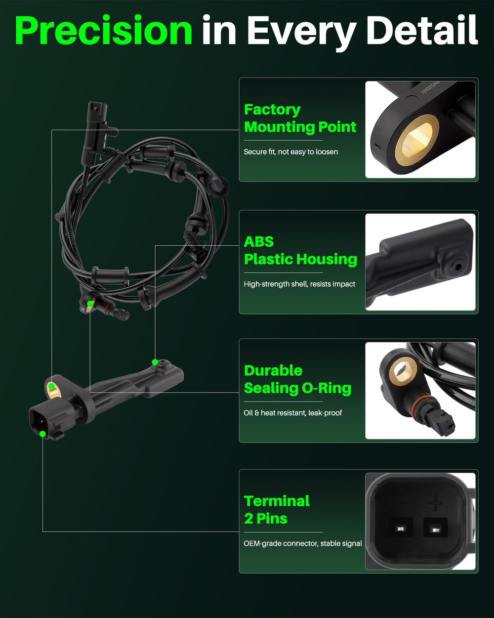 Carbhub rear left abs sensor for Wrangler JK restores accurate readings